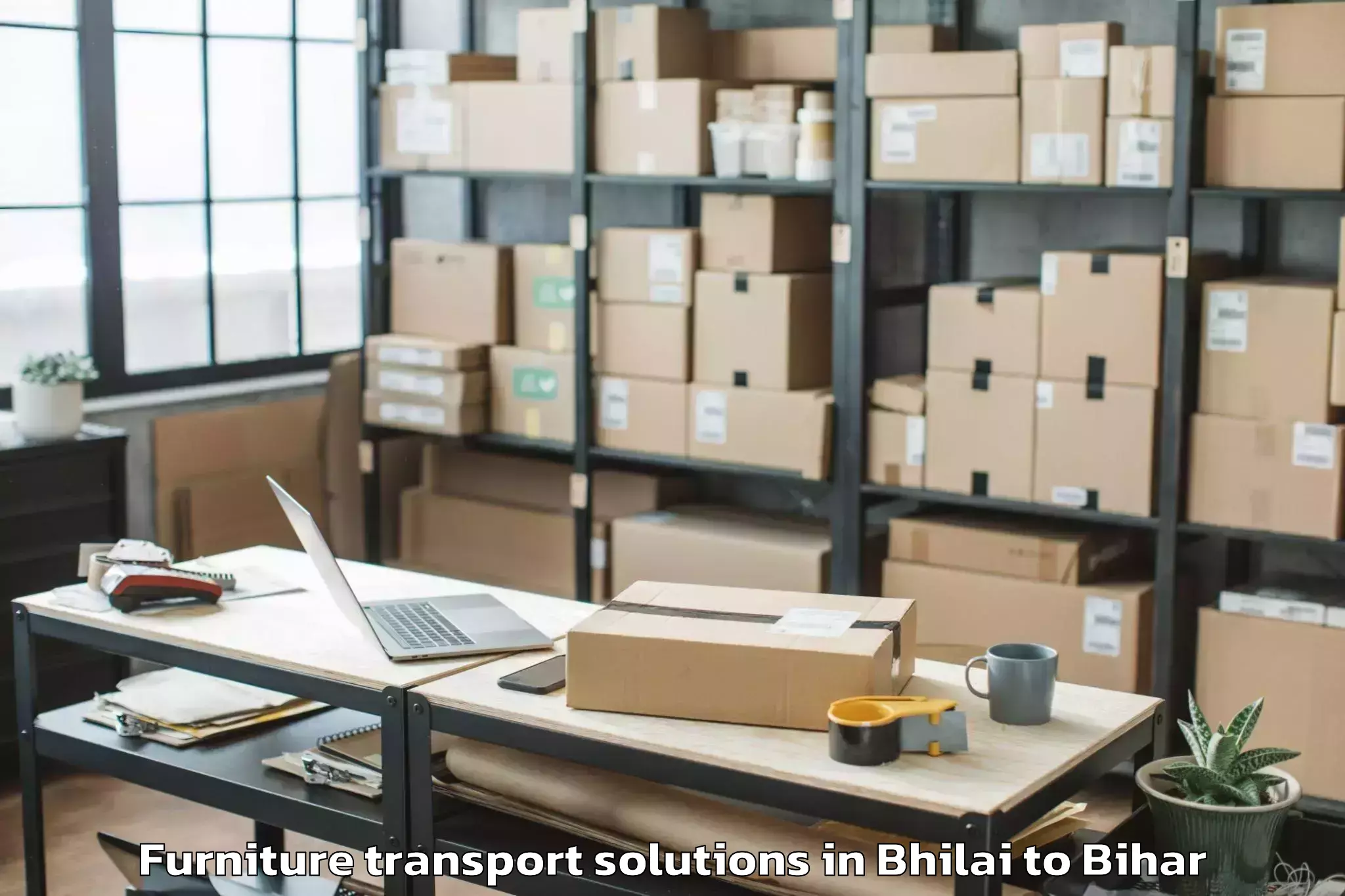 Professional Bhilai to Mahnar Bazar Furniture Transport Solutions